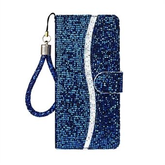 Glittery Powder Splicing Wallet Stand lederen hoes voor Samsung Galaxy S20