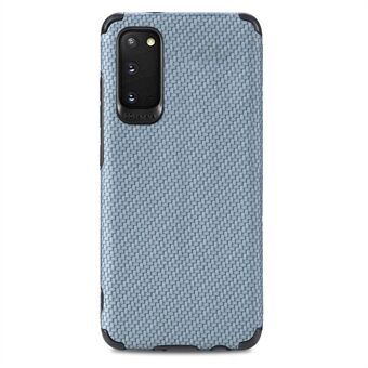 For Samsung Galaxy S20 4G/5G PU Leather Coated Flexible TPU + PVC Phone Back Case Fiber Texture Anti-fingerprint Cover