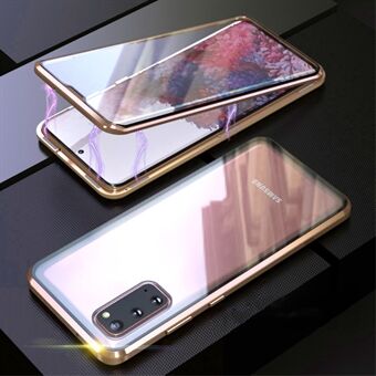 Voor Samsung Galaxy S20 4G/5G Magnetische Case Clear Dubbelzijdig Gehard Glas Metalen Bumper Frame Volledige Beschermende Telefoon Cover: