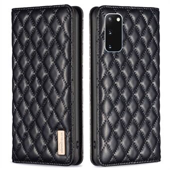 Rhombus KLEUR BF Stijl-16 Voor Samsung Galaxy S20 4G/5G Ruit Bedrukt PU Lederen Stand Case anti- Scratch Kaarthouder Telefoon Cover