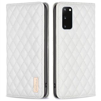 Rhombus KLEUR BF Stijl-16 Voor Samsung Galaxy S20 4G/5G Ruit Bedrukt PU Lederen Stand Case anti- Scratch Kaarthouder Telefoon Cover