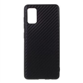 Carbon Fiber TPU Back Protector Cover voor Samsung Galaxy A41 (algemene versie)