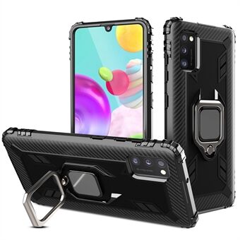 Finger Ring TPU Phone Cover Case met magnetische plaat voor Samsung Galaxy A41 (Europese versie)