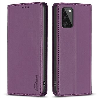 BINFEN COLOR BF18 telefoon lederen tas voor Samsung Galaxy A41 (wereldwijde versie) kaarthouder Stand cover