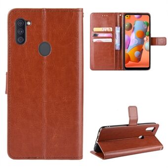 Crazy Horse Texture Protection Case Wallet Leren Case voor Samsung Galaxy A11 (EU-versie)