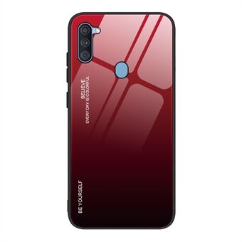 Kleurverloop hardheid gehard glas + PC + TPU hybride shell voor Samsung Galaxy A11 (EU-versie)