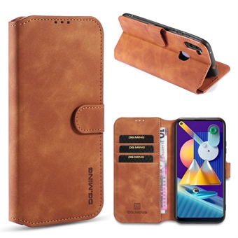 DG.MING Retro-stijl lederen portemonnee-schaal voor Samsung Galaxy A11 (Europese versie)