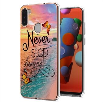 Valbestendig slank marmeren ontwerp IML IMD verzinkt, zachte TPU-telefoonhoes voor Samsung Galaxy M11 / A11 (EU-versie)