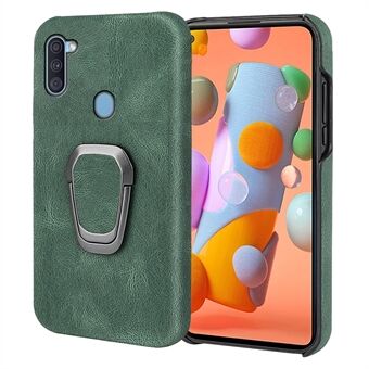 PU-leer + harde pc, slanke, duurzame, beschermende telefoonhoes met metalen steun voor Samsung Galaxy A11 (EU-versie) / M11