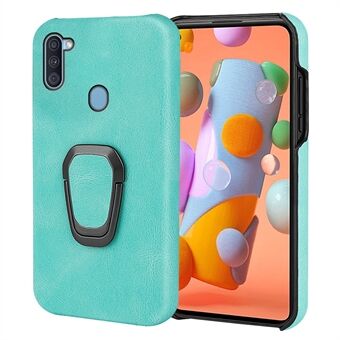 PU-leer + harde pc, slanke, duurzame, beschermende telefoonhoes met metalen steun voor Samsung Galaxy A11 (EU-versie) / M11