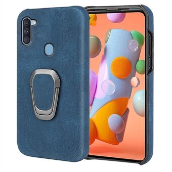 PU-leer + harde pc, slanke, duurzame, beschermende telefoonhoes met metalen steun voor Samsung Galaxy A11 (EU-versie) / M11