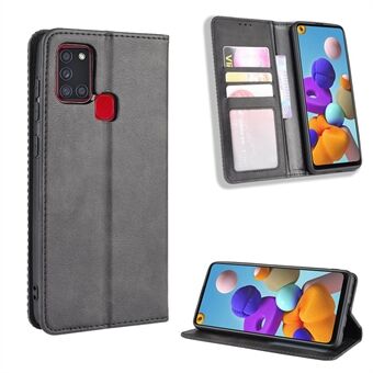 Automatisch geabsorbeerde retro PU-lederen portemonnee-telefoonhoes voor Samsung Galaxy A21s