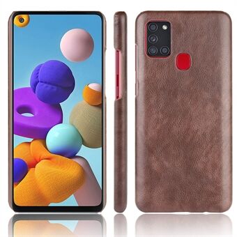 Litchi Skin leergecoate pc-achterkant voor Samsung Galaxy A21s