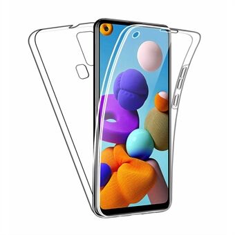 Volledige dekking Helder acryl + TPU + PET-telefoonhoes voor Samsung Galaxy A21s