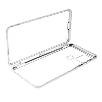 Afneembaar magnetisch metalen frame + dubbelzijdige behuizing van gehard glas Hybride behuizing voor Samsung Galaxy A21s