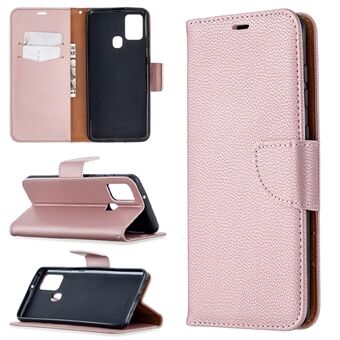 Litchi Skin Wallet Leren Stand Case voor Samsung Galaxy A21s