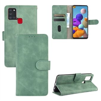 Skin-touch Wallet Stand Leren Flip Cover Case voor Samsung Galaxy A21s