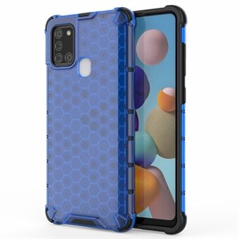 Honingraatpatroon schokbestendige TPU + PC hybride hoes voor Samsung Galaxy A21s