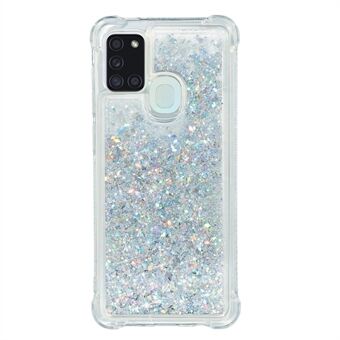 Pure Color Glitter Powder Quicksand Style TPU-hoesje voor Samsung Galaxy A21s