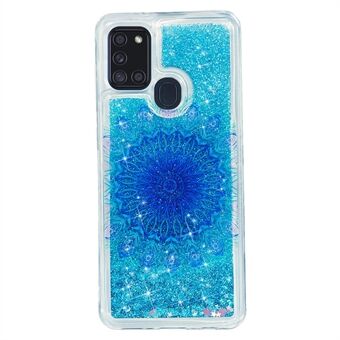 Glitterpoeder reliëfpatroon Drijfzand TPU-hoesje voor Samsung Galaxy A21s