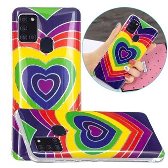 Marmeren patroonprint IMD Design TPU Cover voor Samsung Galaxy A21s