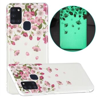 Noctilucent Pattern Phone Case IMD Luminous Soft TPU Cover voor Samsung Galaxy A21s (algemene versie)