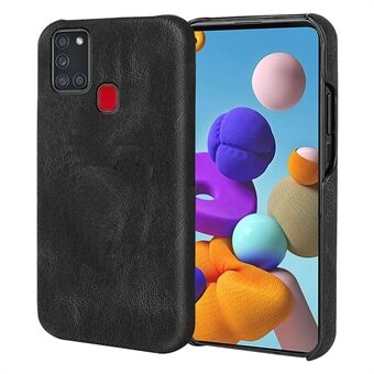 Anti-vingerafdruk lichtgewicht harde telefoon beschermhoes PU leer gecoate pc smartphone cover voor Samsung Galaxy A21s