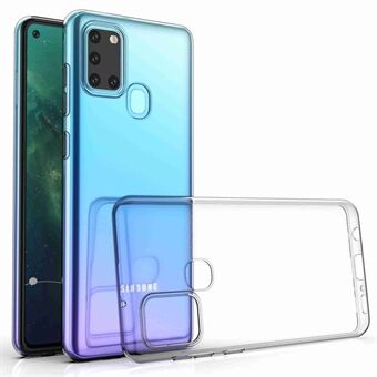 Transparante zachte TPU-telefoonhoes voor Samsung Galaxy A21s, slanke achterkant van de telefoon met anti-vingerafdruk