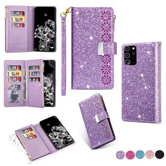 Sparkling Starry Style Laser Carving Leather Shell voor Samsung Galaxy Note 20 / Note 20 5G