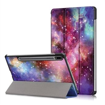 Patroonafdrukken Drievoudige Stand Leren Slimme Hoes voor Samsung Galaxy Tab S7 T870 T875 / Tab S8