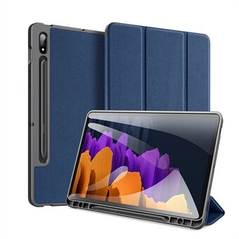 DUX DUCIS DOMO Serie Tri-fold Stand Lederen Slimme Wake / Sleep Hoesje met Pennenhouder voor Samsung Galaxy Tab S7 T870 T875 / S8