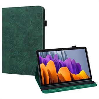 Imprint Bloemenpatroon Ontworpen Schokbestendige Beschermende Portemonnee PU Leren Standaard Tablethoes voor Samsung Galaxy Tab S7 / Tab S8