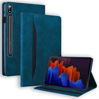 Voor Samsung Galaxy Tab S9 FE / S9 / S8 / S7 PU Leren Zakelijke Portemonnee Beschermhoes Stand Schokbestendige Cover met Pennenhouder