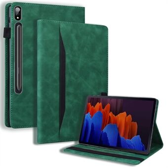 Voor Samsung Galaxy Tab S9 FE / S9 / S8 / S7 PU Lederen Zakelijke Portemonnee Beschermhoes met Standfunctie Schokbestendige Cover met Pennenhouder.