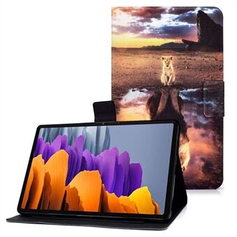 Voor Samsung Galaxy Tab S7 T870 / Galaxy Tab S8 X700 X706 Anti-val Patroonprint Leren Tablethoes Beschermhoes