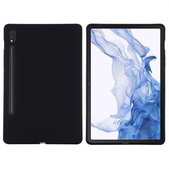 Voor Samsung Galaxy Tab S8/S7 Vaste Kleur Tablethoesje Met Microfiber Voering Vloeibare Siliconen Anti-val Beschermhoes.