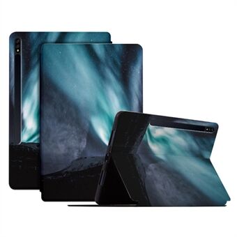 Voor de Samsung Galaxy Tab S7 / S8 PU Leren Flip Case met Stand Patroonafdruk Anti-Val Tablet Hoesje.