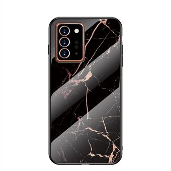 Marmeren Textuur Gehard Glas + PC + TPU Hybrid Case voor Samsung Galaxy Note20 Ultra / Note20 Ultra 5G