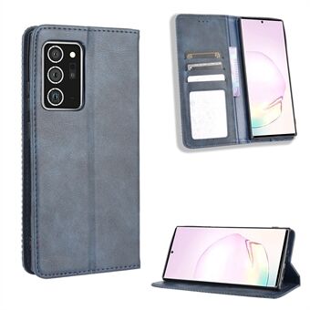 Auto-geabsorbeerde PU lederen shell portemonnee retro cover voor Samsung Galaxy Note20 Ultra/20 Ultra 5G