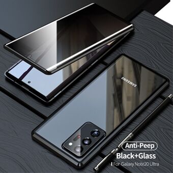 Magnetisch metalen frame + dubbelzijdig gehard glas Case Anti-peep Shell voor Samsung Galaxy Note20 Ultra/Note20 Ultra 5G