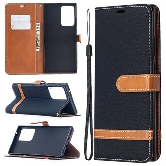 Geassorteerde kleur jeans kledingstuk lederen schaal voor Samsung Galaxy Note20 Ultra / Note20 Ultra 5G