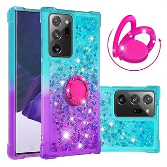 Kickstand Drijfzand TPU Cover voor Samsung Galaxy Note20 Ultra / Note20 Ultra 5G Gradient Schokbestendige Shell