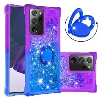 Kickstand Drijfzand TPU Cover voor Samsung Galaxy Note20 Ultra / Note20 Ultra 5G Gradient Schokbestendige Shell