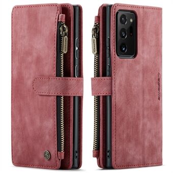 CASEME C30-serie 10 kaartsleuven en ontwerp met ritsvak Magnetische sluiting PU-lederen portemonnee-hoesje voor Samsung Galaxy Note20 Ultra/Note20 Ultra 5G