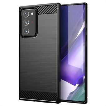 1.8mm Koolstofvezel Slanke Drop-proof Geborsteld Textuur Zachte TPU Mobiele Telefoon Cover voor Samsung Galaxy Note 20 Ultra/Note 20 Ultra 5G