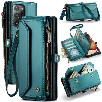 CASEME C36-serie voor Samsung Galaxy Note20 Ultra / Note20 Ultra 5G-telefoonhoesje van leer met bandjes.