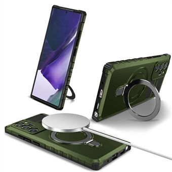 Magnetisch telefoonhoesje voor Samsung Galaxy Note20 Ultra / Note20 Ultra 5G, schokbestendig PC+TPU Kickstand Cover