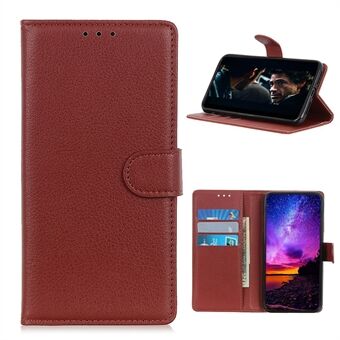 Litchi Skin Texture Wallet lederen Stand beschermhoes voor Samsung Galaxy A42 5G