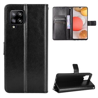 Crazy Horse Texture Wallet Stand Leren Telefoonhoesje voor Samsung Galaxy A42 5G