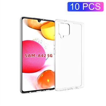 10 stuks / pak doorzichtige hoes met antislip binnenkant voor Samsung Galaxy A42 5G zachte TPU-hoes